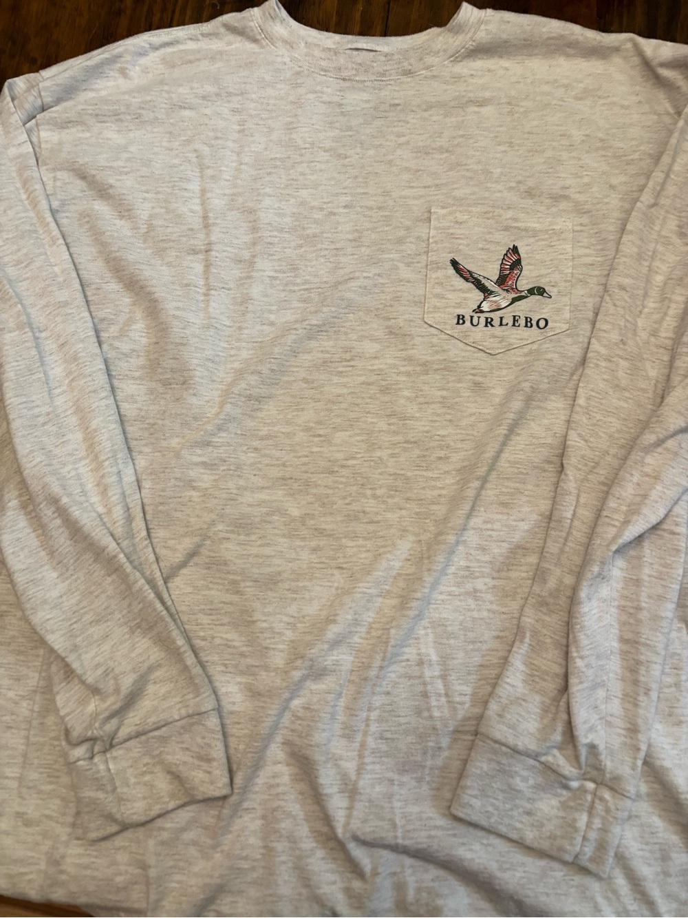 BURLEBO Light Heather Gray Crewneck Tee with Logo Print